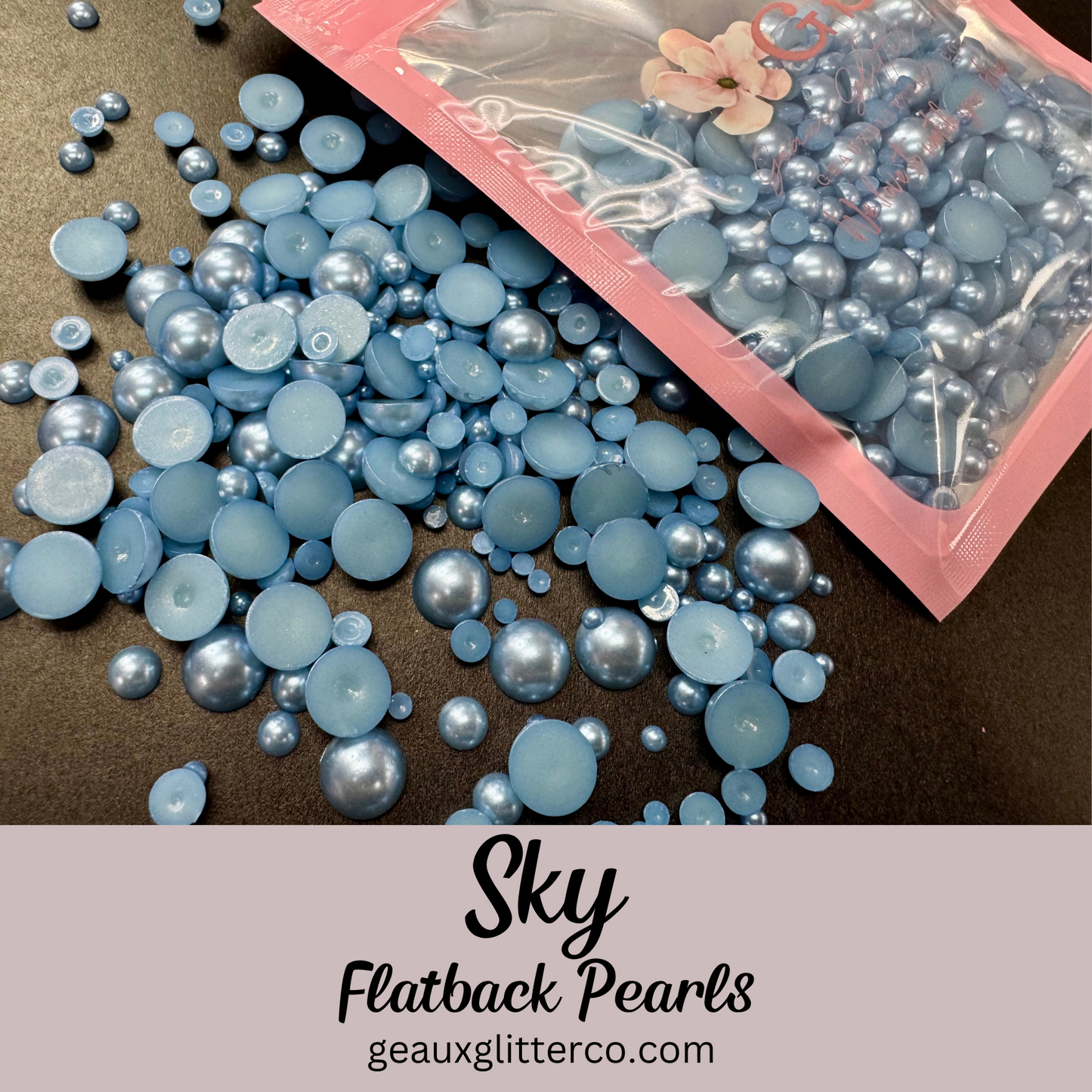 Sky Pearl Flatback Beads