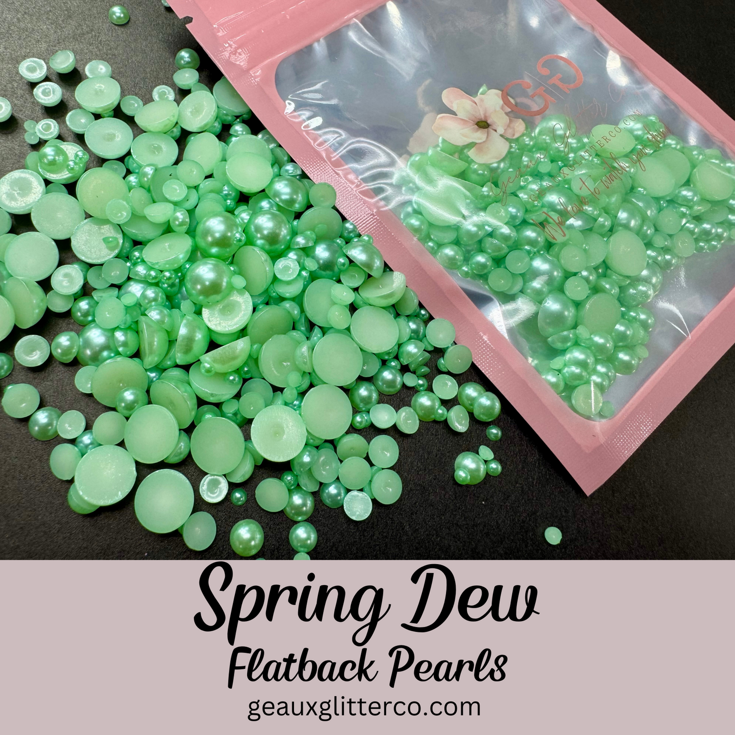 Spring Dew Pearl Flatback Beads