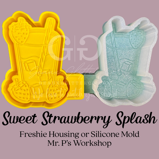 Sweet Strawberry Splash Freshie Mold Housing or Silicone Mold