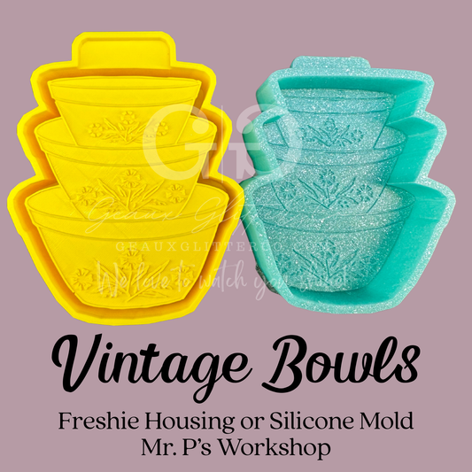 Vintage Bowls Freshie Mold Housing or Silicone Mold