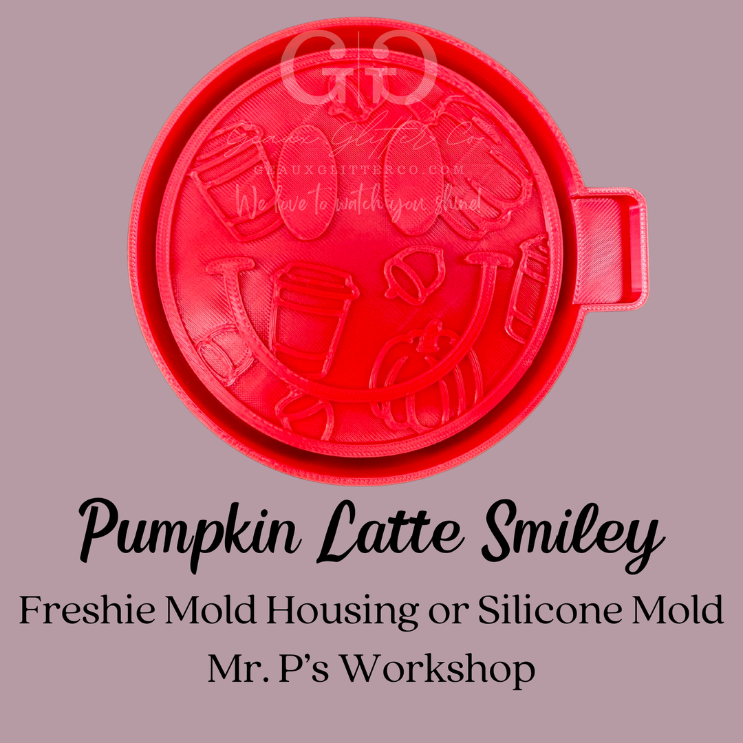 Pumpkin Latte Smiley Freshie 3D Printed Mold Housing or Silicone Mold