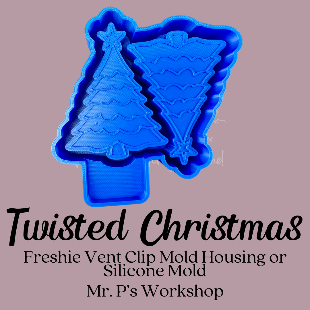 Twisted Christmas - Vent Clip - Freshie 3D Printed Mold or Silicone Mold