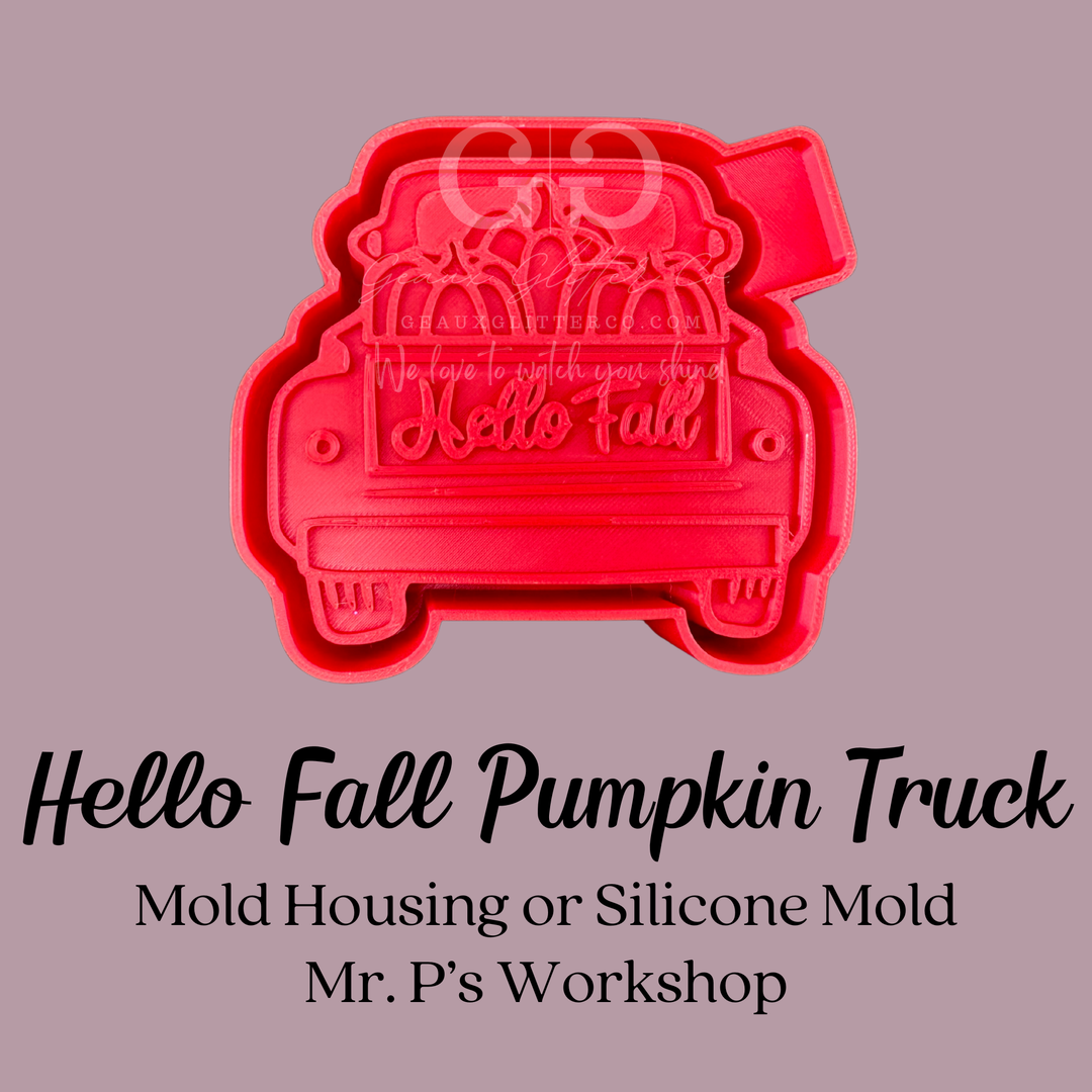 Hello Fall Pumpkin Truck Freshie 3D Printed Mold Housing or Silicone Mold