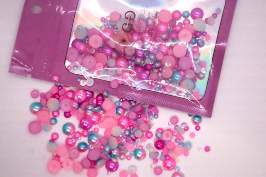 Pink and Turquoise Mix Pearl Stones